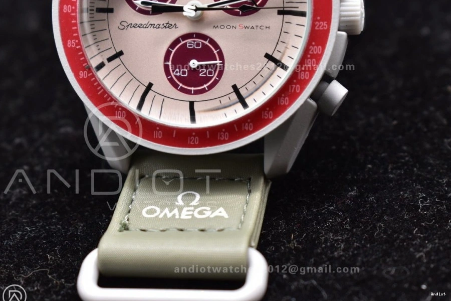 Swatch Strap Mission Moonwatch Omega to Quartz Pluto Nylon x Bioceramic on 0319